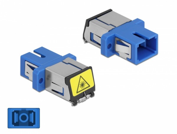 LWL Kupplung mit Laserschutzklappe SC Simplex Buchse zu SC Simplex Buchse Singlemode blau, Delock® [86888]