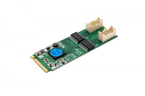 2S Seriell RS-232 zu M.2 NFGG Karte mit 2x 9 Pin Slot Kabel, Exsys® [EX-48200]