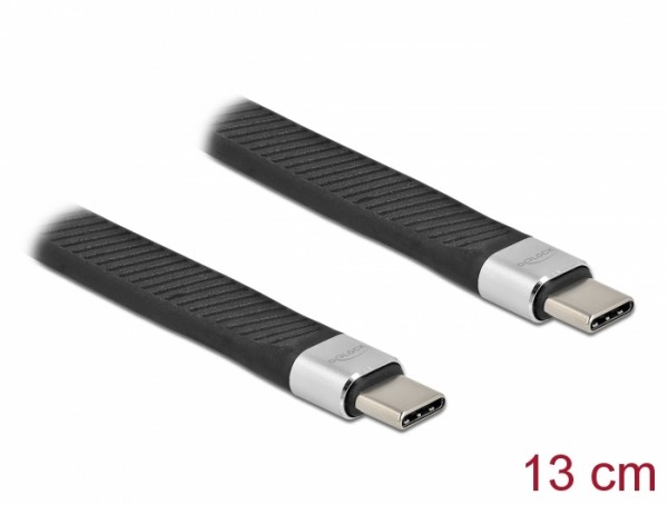 USB 2.0 FPC Flachbandkabel USB Type-C™ zu USB Type-C™ 13 cm PD 5 A E-Marker, Delock® [86940]