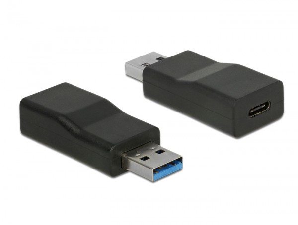 Konverter USB 3.1 Gen. 2 Typ-A Stecker an USB Type-C™ Buchse Aktiv schwarz, Delock® [65696]