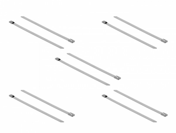 Edelstahlkabelbinder L 300 x B 7,9 mm 10 Stück, Delock® [18772]