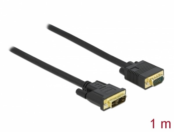 Kabel DVI 12+5 Stecker zu VGA Stecker 1 m, Delock® [86748]