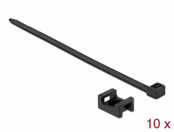 Schraubhalter 23 x 16 mm mit Kabelbinder L 150 x B 7,2 mm schwarz, Delock® [18886]