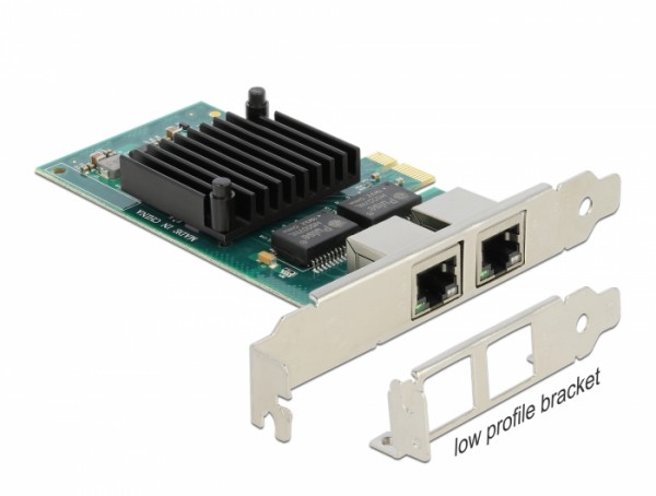 PCI Express x1 Karte 2 x RJ45 Gigabit LAN i350, Delock® [88502]