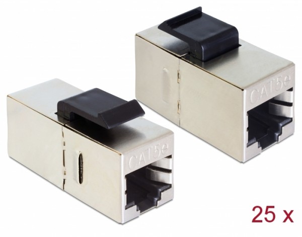 Keystone Modul RJ45 Buchse > RJ45 Buchse Cat.5e kompakt 25 Stück, Delock® [86628]