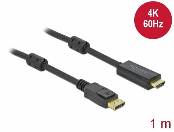 Aktives DisplayPort 1.2 zu HDMI Kabel 4K 60 Hz 1 m, Delock® [85955]