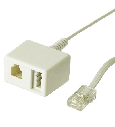 TAE Adapter, RJ45 Stecker an TAE-N und RJ11 Buchse, weiß, Good Connections®