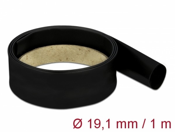 Schrumpfschlauch 1 m x 19,1 mm Schrumpfungsrate 4:1 schwarz, Delock® [20662]
