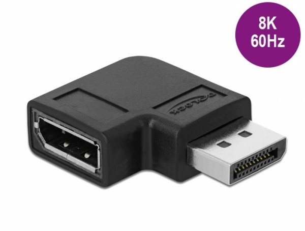 DisplayPort 1.4 Adapter Stecker an Buchse 90° rechts gewinkelt 8K 60 Hz, Delock® [66297]