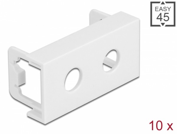 Easy 45 Modulblende Loch-Ausschnitt 2 x M8, 45 x 22,5 mm 10 Stück weiß, Delock® [81371]