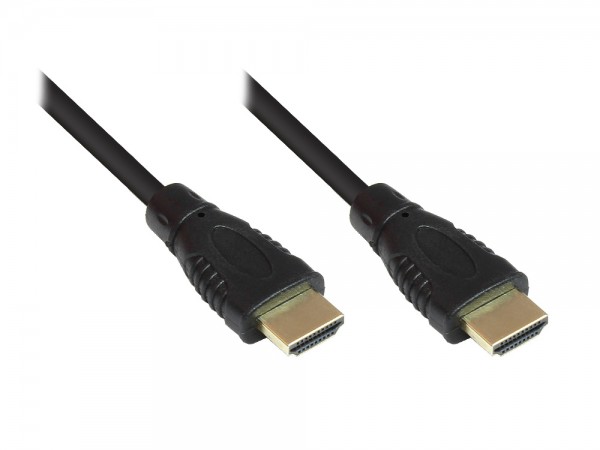 Anschlusskabel High-Speed-HDMI®-Kabel mit Ethernet, vergoldete Stecker, schwarz, 5m, Good Connections®