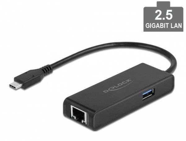 USB Type-C™ Adapter zu 2,5 Gigabit LAN mit USB Typ-A Buchse, Delock® [63826]