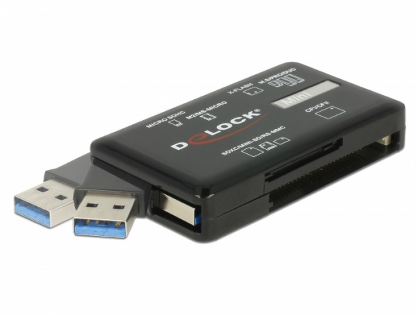 SuperSpeed USB Card Reader für CF / SD / Micro SD / MS / M2 / xD Speicherkarten, Delock® [91758]