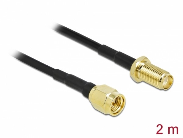 Antennenkabel SMA Stecker zu SMA Buchse LMR/CFD100 2 m low loss, Delock® [90442]