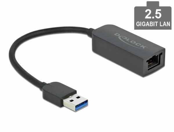 Adapter USB Typ-A Stecker zu 2,5 Gigabit LAN kompakt, Delock® [66646]