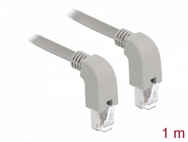 Netzwerkkabel RJ45 Cat.5e SF/UTP unten / unten gewinkelt, grau, 1 m, Delock® [85859]