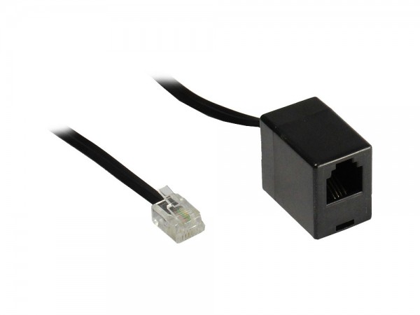 RJ11 Telefonverlängerung, 6p4c Stecker an Buchse, schwarz, 3m, Good Connections®