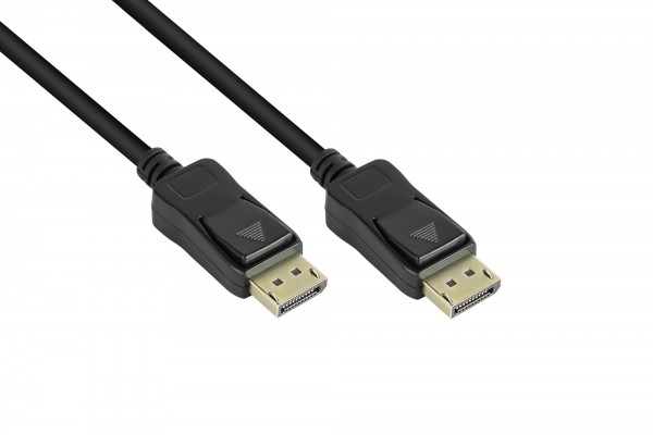 Anschlusskabel DisplayPort 1.2, Stecker inkl. Verriegelungsschutz, schwarz, 2m, Good Connections®