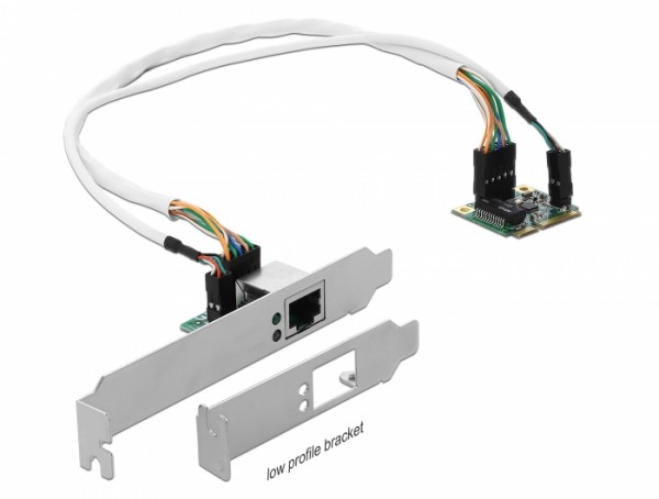 Mini PCIe I/O PCIe half size 1 x Gigabit LAN Low Profile, Delock® [95265]