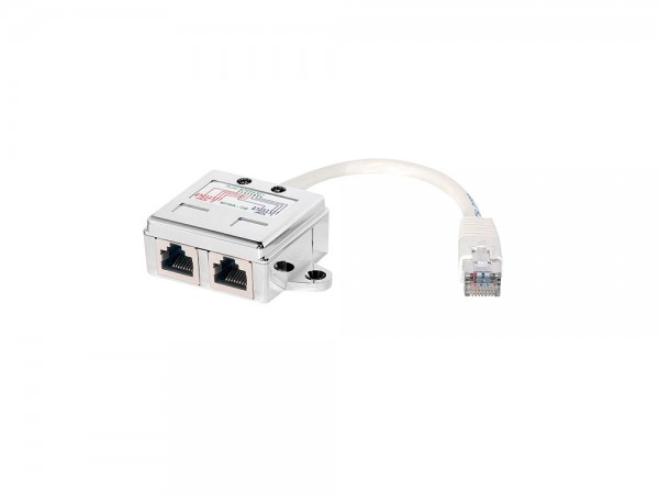 T-Adapter RJ45 Stecker an 2 x RJ45 Buchse 2 x 10/100BaseT, geschirmt, LogiLink® [NP0044]