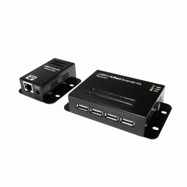 USB 2.0 Cat.5 Extender bis zu 50m mit 4 Port Hub, PoE, LogiLink® [UA0252]
