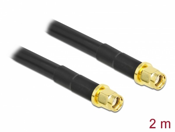 Antennenkabel RP-SMA Stecker zu RP-SMA Stecker LMR/CFD300 2 m low loss, Delock® [90454]