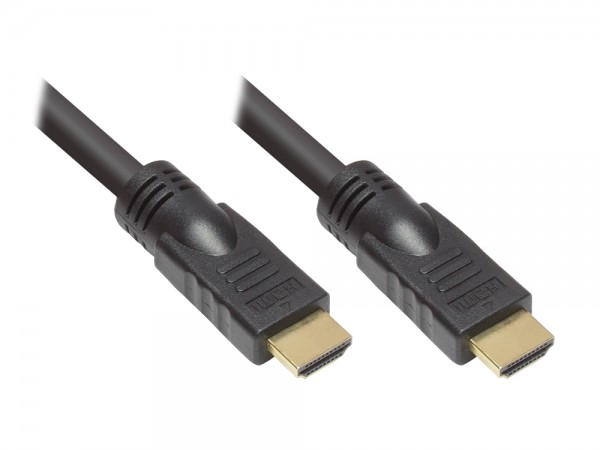 Anschlusskabel High-Speed-HDMI®-Kabel mit Ethernet, vergoldete Stecker, schwarz, 20m, Good Connections®