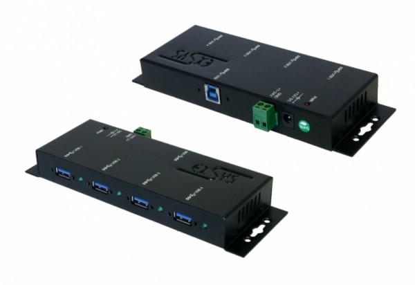USB 3.0 4 Port und FireWire 1394B Metall Hub mit je 4 Ports, Exsys® [EX-6685HMV]