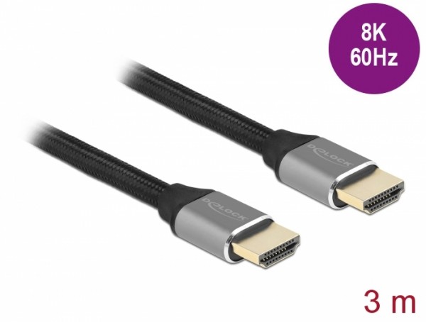 Ultra High Speed HDMI Kabel 48 Gbps 8K 60 Hz grau 3 m zertifiziert, Delock® [83997]