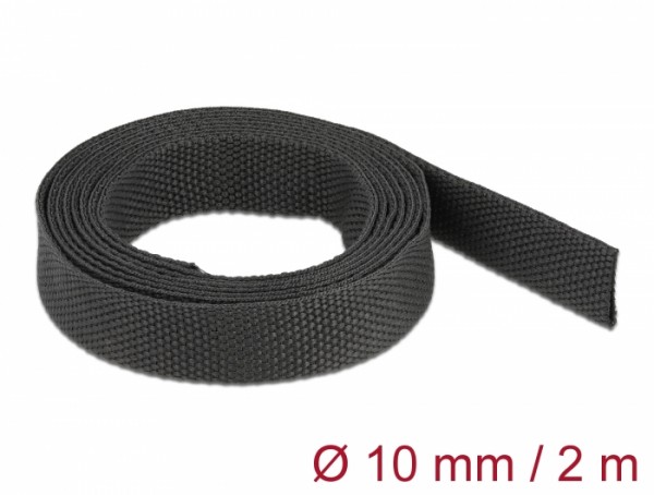 Gewebeschrumpfschlauch 2 m x 10 mm Schrumpfungsrate 2:1 schwarz, Delock® [20792]
