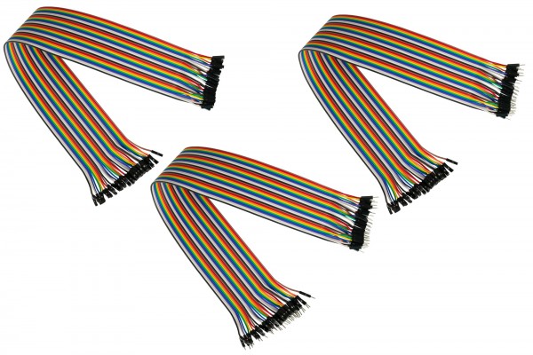 kabelmeister® Jumper Wire 40-Pin trennbare Adern für Arduino, Raspberry Pi etc., 3er-Set (BU-BU/ST-BU/ST-ST), 40cm