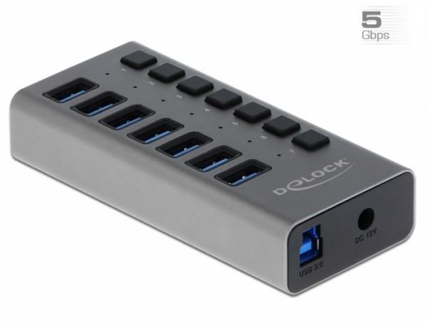 Externer SuperSpeed USB Hub mit 7 Ports + Schalter, Delock® [63669]