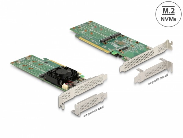 PCI Express x16 Karte zu 4 x intern NVMe M.2 Key M - Low Profile Formfaktor, Delock® [90078]