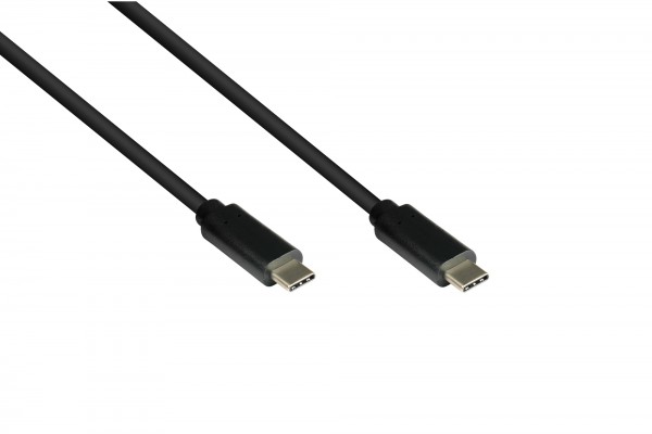 Lade- und Datenkabel USB 3.1 (Gen.1), USB-C™ Stecker beidseitig, CU, schwarz, 1,5m, Good Connections®