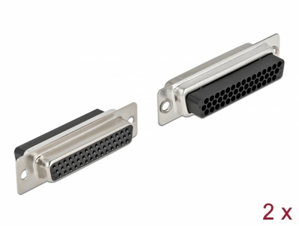 D-Sub HD 44 Pin Crimp Buchse, Metall, 2 Stück, Delock® [66725]