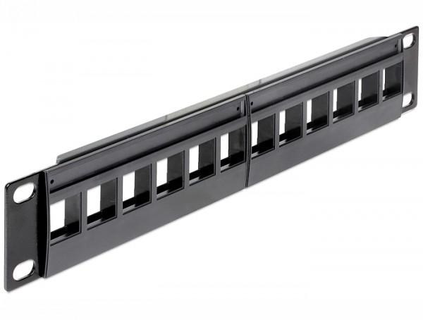 Patchpanel Keystone, 10" 12- Port, schwarz, Delock® [43259]
