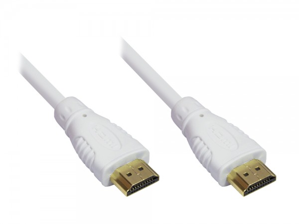 Anschlusskabel High-Speed-HDMI®-Kabel mit Ethernet, vergoldete Stecker, weiß, 15m, Good Connections®