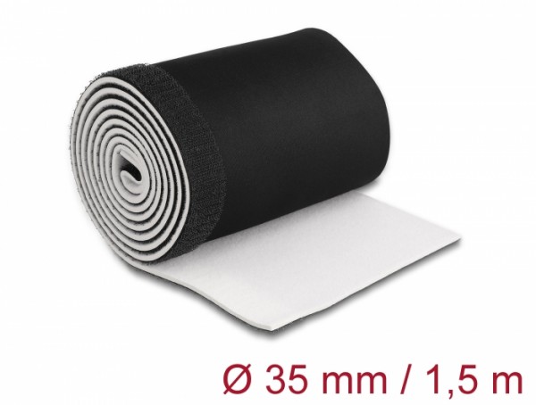 Kabelschlauch Neopren flexibel mit Klettverschluss 1,5 m x 135 mm schwarz / weiß, Delock® [20864]