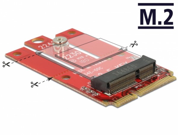 Adapter Mini PCIe > M.2 Key E Slot, Delock® [63909]