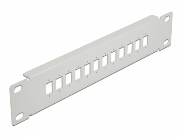 10? LWL Patchpanel 12 Port für SC Simplex / LC Duplex 1 HE grau, Delock® [66803]