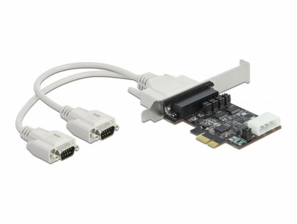 PCI Express Karte zu 2 x Seriell RS-232 mit Spannungsversorgung 5 V / 12 V, Delock® [89909]