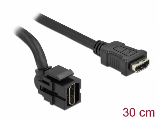 Keystone Modul HDMI Buchse 250° > HDMI Buchse mit Kabel schwarz, Delock® [86854]