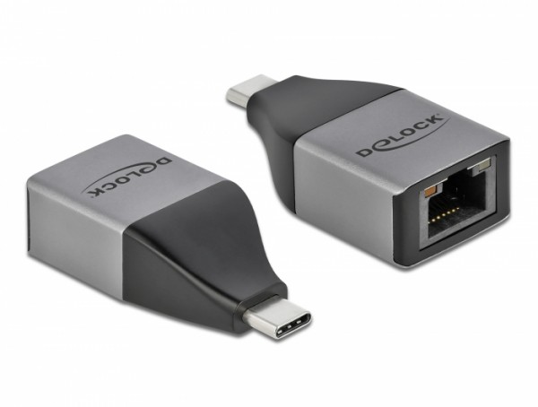 USB Type-C™ Adapter zu Gigabit LAN 10/100/1000 Mbps – kompaktes Design, Delock® [64118]
