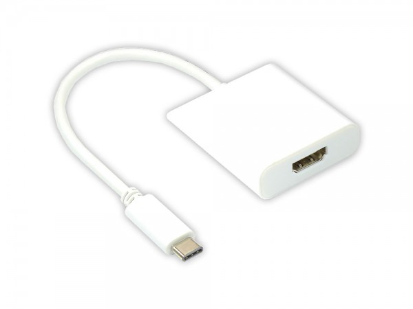 Adapter USB 3.1 C Stecker an HDMI A Buchse, weiß, Länge: 14 cm, Good Connections