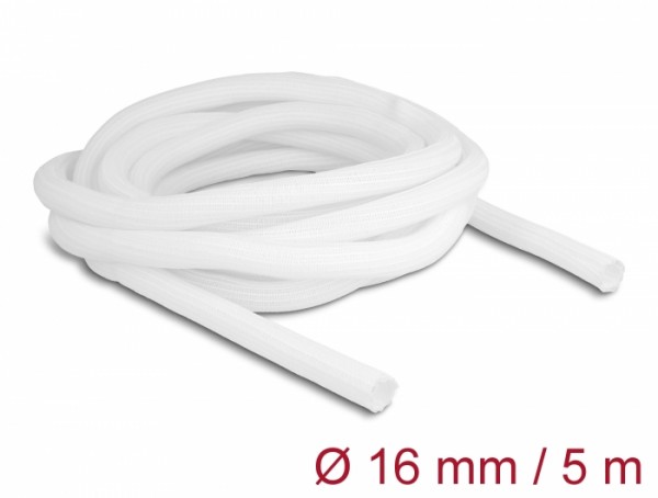 Geflechtschlauch selbstschließend 5 m x 16 mm weiß, Delock® [20809]