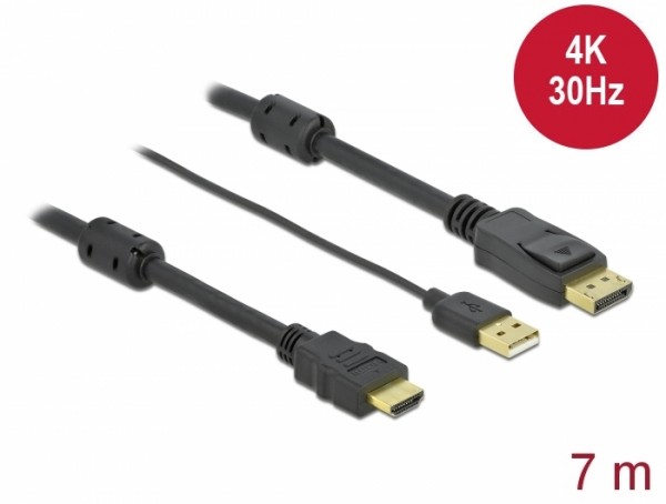 HDMI zu DisplayPort Kabel 4K 30 Hz 7 m, Delock® [85967]