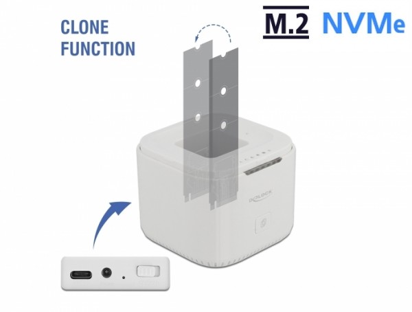 M.2 Dockingstation für 2 x M.2 NVMe PCIe SSD mit Klon Funktion, Delock® [63331]