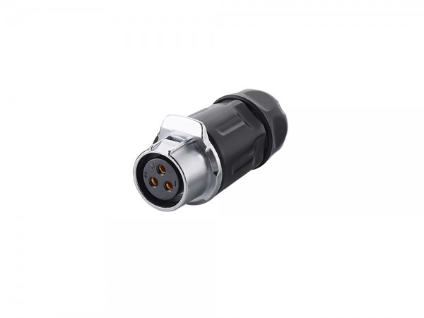 Industrie-Steckverbinder S1 - Power (3-Pin) Buchsenstecker mit Klick-Arretierung, Lötanschluss, M20, IP65/67, Good Connections®