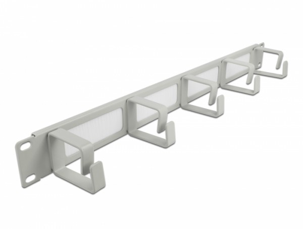 19" Kabelmanagement Bürstenleiste mit 5 Bügeln 1 HE grau, Delock® [66544]