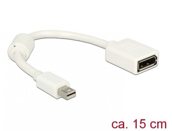 Adapter mini Displayport 1.2 Stecker an Displayport Buchse, 4K, weiß, Delock ® [65427]
